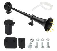 Luft Horn Kit, 12V 128db Luft Hupe, Hupe Luft Horn mit Kompressor, LKW Lufthorn Drucklufthorn für 12V PKW LKW Booten Motorrädern (Einzelrohr Schwarz)