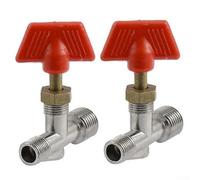 Luftkompressor Manueller Ventilschalter mit T-Griff, 2 Stück, Rot und Silber, für Druckluftwerkzeuge und Werkstattausrüstung