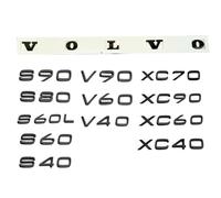 luguanglian Auto Heckklappe Emblem Badge Buchstaben Sticker Chrom Glänzend Schwarz für Volvo S90, Logo Kofferraum Aufkleber Modifikation Autozubehör,V40-Black