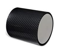 Lumeiy Kofferraumschutz Kohlefaser Aufkleber Stoßstangenschutz 7cm x 10m, Schwarz, Black
