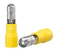 Lumonic 25x Rundstecker 4,0-6,0mm² | Gelb, 5mm | Rundstecker für Rundsteckhülsen 5mm | Kabelverbinder, Kabelschuhe isoliert | KFZ, Motorrad, Elektrik
