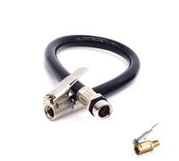 Lunpog 1 Stück Reifenfüller Schlauch, 12.5mm Ventilverlängerung Autoventil Adapter Schlauch Reifenfüllschlauch Ersatzschlauch für Luftpumpe (Schwarz，Mit 1 Luftpumpendüse)