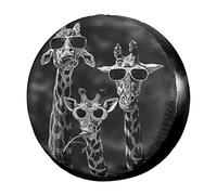 Lustige Giraffen-Reserveradabdeckung,staubdicht,passend für Anhänger,Wohnmobile,SUVs und viele Fahrzeuge mit 15 Zoll