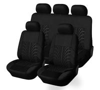 LUYSNDFG Autositzbezüge für Ford Ranger 2009 2010 2011, Auto Sitzbezüge Set, Allwetter Atmungsaktiv Sitzbezüge Auto Vordersitze Rückbank Sitzbezug Schonbezüge Sets,E Black