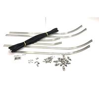 LVDUE Komplettes Fußrastreifen für Vespa 90/50/125 ccm, Silber, Metall, Vorder, Motorroller