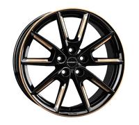ALUFELGEN BORBET, LX18, 8X18 ET45 5X108 72,5, BLACK GLOSSY GOLD SPOKE RIM
