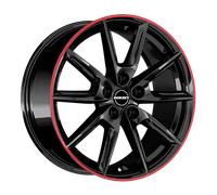 Borbet LX19 Black Glossy Rim Red Alufelge 19 Zoll ET50 5x112 ML66,5