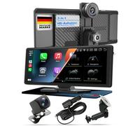 Lymaro Wireless CarPlay Display & Android Display fürs Auto, tragbares Apple Auto CarPlay Display & Android mit Bluetooth & FM, Dashcam & Rückfahrkamera (schwarz)