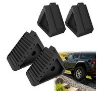 LZQ Dreieckige Gummi Unterlegkeile Auto Radstopper Bremskeile PKW Anhänger Wohnmobil, Anti-Rutsch Radkeil Wheel Chocks Radvorleger Schwerlast- Schwarz, 4 Stück