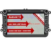 M.I.C. AV8V7 Android 13 Autoradio mit navi: Snapdragon 665 4G+64G;8"IPS Panzerglas Display;4G SIM,Carplay,Android Auto,DAB,Bluetooth 5,WiFi,GPS: Ersatz für VW Golf T5 Touran Passat rns rcd,SKODA,SEAT