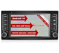 M.I.C. AVT7-L2 Android 14 Autoradio mit navi: MediaTek MT6765V 4G+64G;7" QLED Display;4G SIM,Carplay,Android Auto,DAB+,Bluetooth 5,WiFi,GPS: Ersatz für VW T5 multivan Touareg mit RNS 510