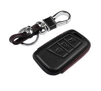 M.JVisun Echtes Leder Fall Abdeckung Für Volkswagen Arteon Atlas Golf Alltrack Jetta GLI Passat Taos SEL Für Tiguan Für Skoda Kodiaq Superb A7 Schlüssel Autoschlüssel Mit Schlüsselanhänger - Schwarz