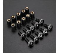 M5 10PCS Windschutzscheibenschraube Für CB500X 2013 2014 2015-2024 Verkleidungsschrauben Gummimuttern Windschutzscheibenzubehör(Schwarz)