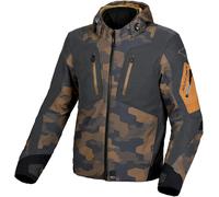 Macna Angle Camo wasserdichte Motorrad Textiljacke, grau/braun, Größe S