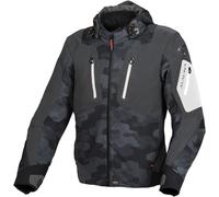 Macna Angle Camo wasserdichte Motorrad Textiljacke, schwarz-grau, Größe 2XL für Männer