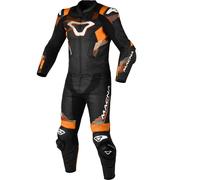 Macna Armadyl perforierte 2-Teiler Motorrad Lederkombi, schwarz/orange/weiß, Größe 56