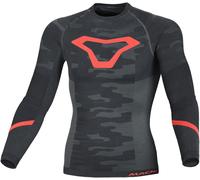 Macna Baselayer Shirt All-Season Langarm Funktionswäsche Schwarz-Rot S-M