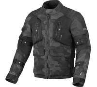Macna Higera Camo wasserdichte Motorrad Textiljacke, schwarz-mehrfarbig, Größe L für Männer