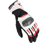 Macna Tempo perforierte Motorrad Handschuhe, schwarz-weiss-rot, Größe L für Männer