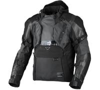 Macna Tryton NightEye wasserdichte Motorrad Leder-/Textiljacke, schwarz, Größe S