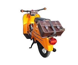 made4bikers Große Leder Hecktasche Gepäckträger Tasche Packtasche Braun für Simson Schwalbe Sperber Star Spatz KR50 KR51 SR4 Koffer Seitengepäckträger für S50 S51 S70