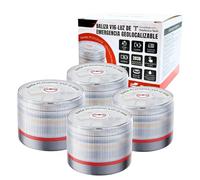 MAGIC SELECT 4x Notfallleuchte V16 DGT 3.0 Zugelassen mit Geolokalisierung für Straßensignalisation, Auto und Motorrad, 360º Orange Blinklicht, Magnetische Basis, Enthält 1 9V Batterien