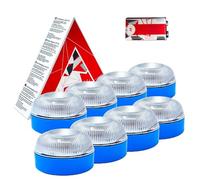 MAGIC SELECT 8X Warnleuchte V16 für die Signalgebung in Straßensituationen für Auto und Motorrad. Blinklicht, Magnetfuß und Batterie 9V 6LR61 Enthalten