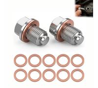 Magnetische Ölablassschraube M14x1,5, 2 Stück Ölablassschrauben aus Edelstahl mit 10 Dichtungen, Magnet Ölwanne Verschlussschraube für Metallpartikel, Korrosionsbeständig, Für Viele Fahrzeuge