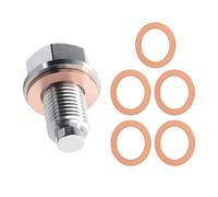 Magnetische Ölablassschraube M14x1,5 mit Dichtring, Verschlussschraube Ölwanne aus Edelstahl mit Neodym Magnet, Öl Ablassen Schraube für Auto Motorrad Boot, langlebig & Dicht