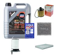 MAHLE Inspektionspaket 5L Liqui Moly Top Tec 4310 0W-30 für Jeep Compass MP