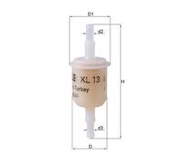 MAHLE KL 13 OF Kraftstofffilter für LADA 1200-1601