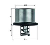 MAHLE Thermostat, Kühlmittel mit Dichtung 58mm für BMW TX 37 79