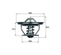 MAHLE Thermostat, Kühlmittel Universal ohne Dichtung 92mm TX 35 71