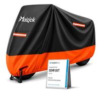Maizjok® Motorrad Abdeckplane Outdoor, Motorradabdeckung Wasserdicht 210D | Motorradplane Winterfest UV-Schutz Faltgarage für Sportmotorrad, Naked Bike, Modern Classic, Enduro, Maxi-Scooter, Motocross