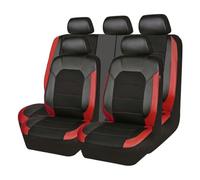 MaKeMoney 9 Stück Auto Sitzbezüge FüR Opel Mokka B/GS Line+/ Ultimate 2021 2022 2023 2024, Leder Sitzschoner Schonbezug Wasserdichter Sitzbezug-Sets Zubehör, E/Black Red