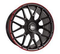 MAM Felgen MAM GT1 19 Zoll Alufelge 9,5J 5/112 ET30 66,6 MATT BLACK LIP RED, 9.5X19
