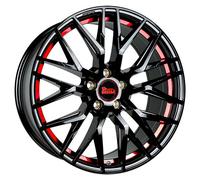 ALUFELGEN MAM, RS4, 8,5X19 ET40 5X114,3 72,6, BLACK PAINTED RED INSIDE