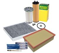 MANN-FILTER Filter Satz + BERU Glühkerzen PSG007 Sensor für VW PASSAT B8 2.0TDI