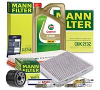 MANN-FILTER INSPEKTIONSPAKET+5L CASTROL EDGE 5W-30 LL FÜR SMART FOR-TWO 1.0 07-