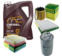 MANN-FILTER Inspektionspaket MANNOL 5L Diesel TDI 5W-30 für Opel Corsa D 1.3