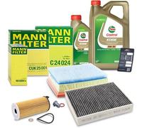 Mann-filter Inspektionspaket SET A + 6L CASTROL EDGE 0W-30 Motoröl [Hersteller-Nr. 40670072] für BMW