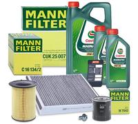 Mann-filter Inspektionspaket Set A + 7l 0W-30 D CASTROL MAGNMotoröl [Hersteller-Nr. 40514056] für Ford