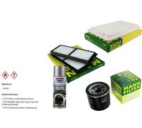 MANN-FILTER Paket + Presto Klima-Reiniger für Mazda 3 BL Stufenheck