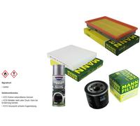 MANN-FILTER Paket + Presto Klima-Reiniger für Nissan Almera Tino V10 II