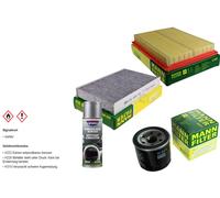 MANN-FILTER Paket + Presto Klima-Reiniger für Nissan Juke F15 Sentra B17