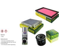 MANN-FILTER Paket + Presto Klima-Reiniger für Nissan NV200 Evalia Note E11 NE11