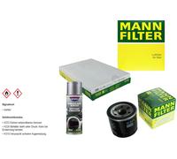 MANN-FILTER Paket + Presto Klima-Reiniger für Nissan Qashqai II J11 J11_
