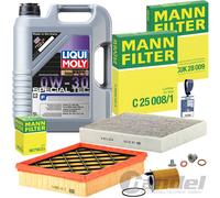 MANN FILTERSET 5-tlg+LIQUI MOLY 0W30 passend für FORD MONDEO 5/1.5+1.6 TDCI