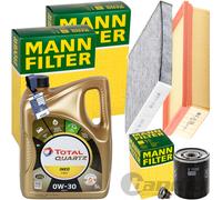 MANN INSPEKTIONSPAKET+5L TOTAL 0W-30 ÖL passend für CITROËN C3 OPEL CROSSLAND+X