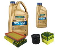 MANN Inspektionspaket 6L RAVENOL SMP 5W-30 für Nissan X-Trail 2.2 dCi 4x4